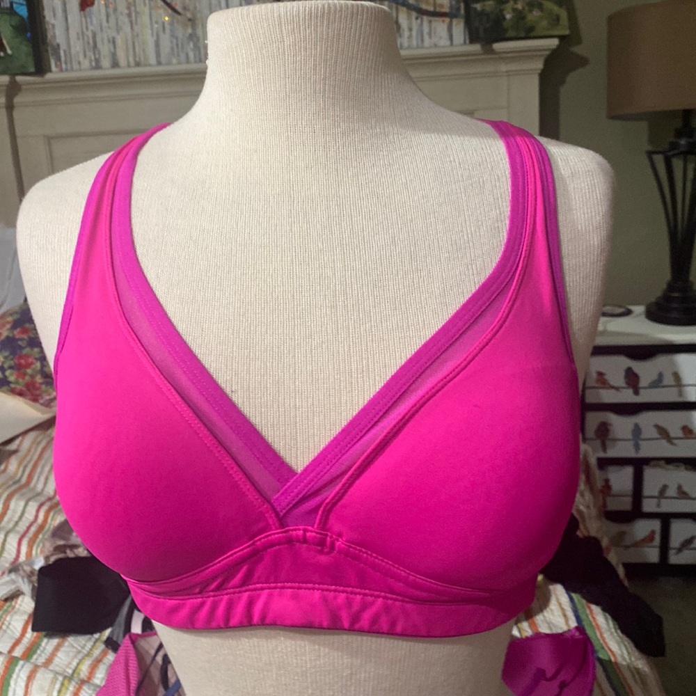 Pink sports bra